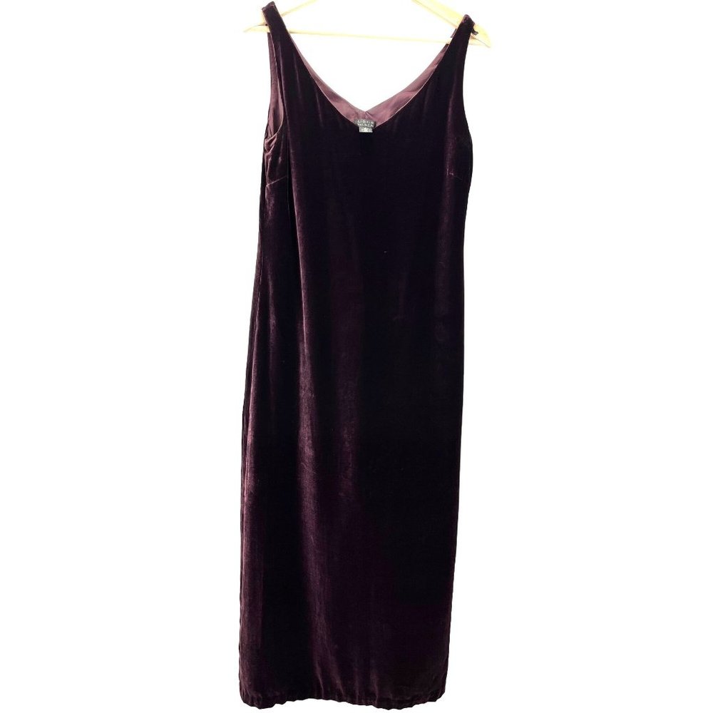 VTG Sigrid Olsen Velvet Purple Slip/Sheath Dress, Women's  8
